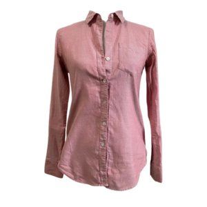 Theory Nikala Button Down Shirt Top Pink Size S